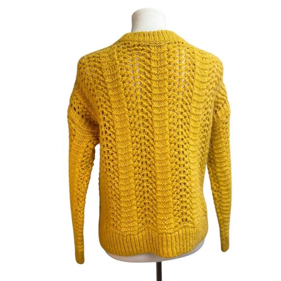 Madewell Windemere Pointelle Pullover Sweater. Alpaca wool blend yellow golden - Picture 7 of 16